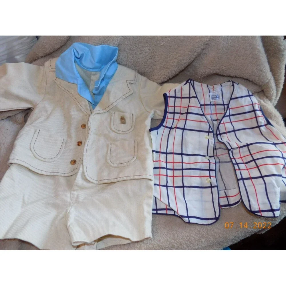 Vintage baby boy suit and boy's vest